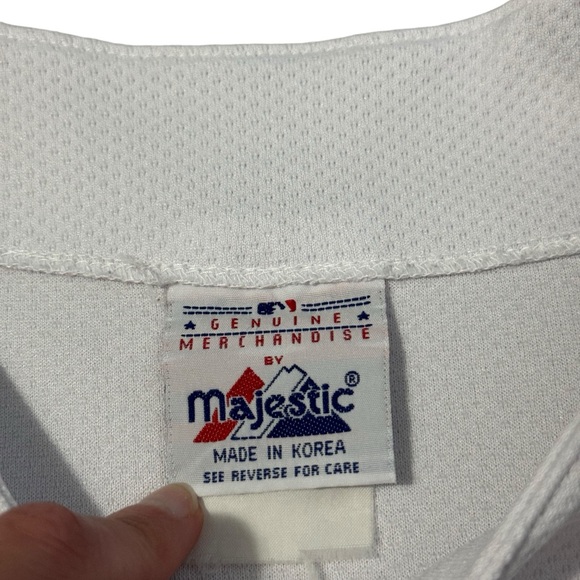 Majestic Chicago Cubs Baseball Button Up Jersey Mens XL White Stitched READ - Picture 3 of 9